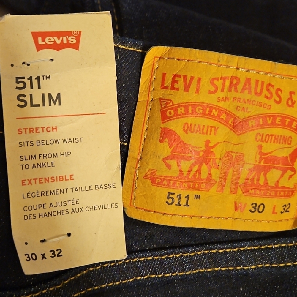 Levi’s 511 Slim Fit Men’s Jeans 30x32 Blue Wash Stretch New with Tags Stretch - Picture 11 of 16